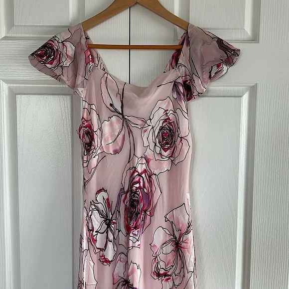 Jacques Vert NWT Ruby Rose Floral Silk Maxi Dress **Size 12/US Size 10** 🌸🌸 - Picture 6 of 8